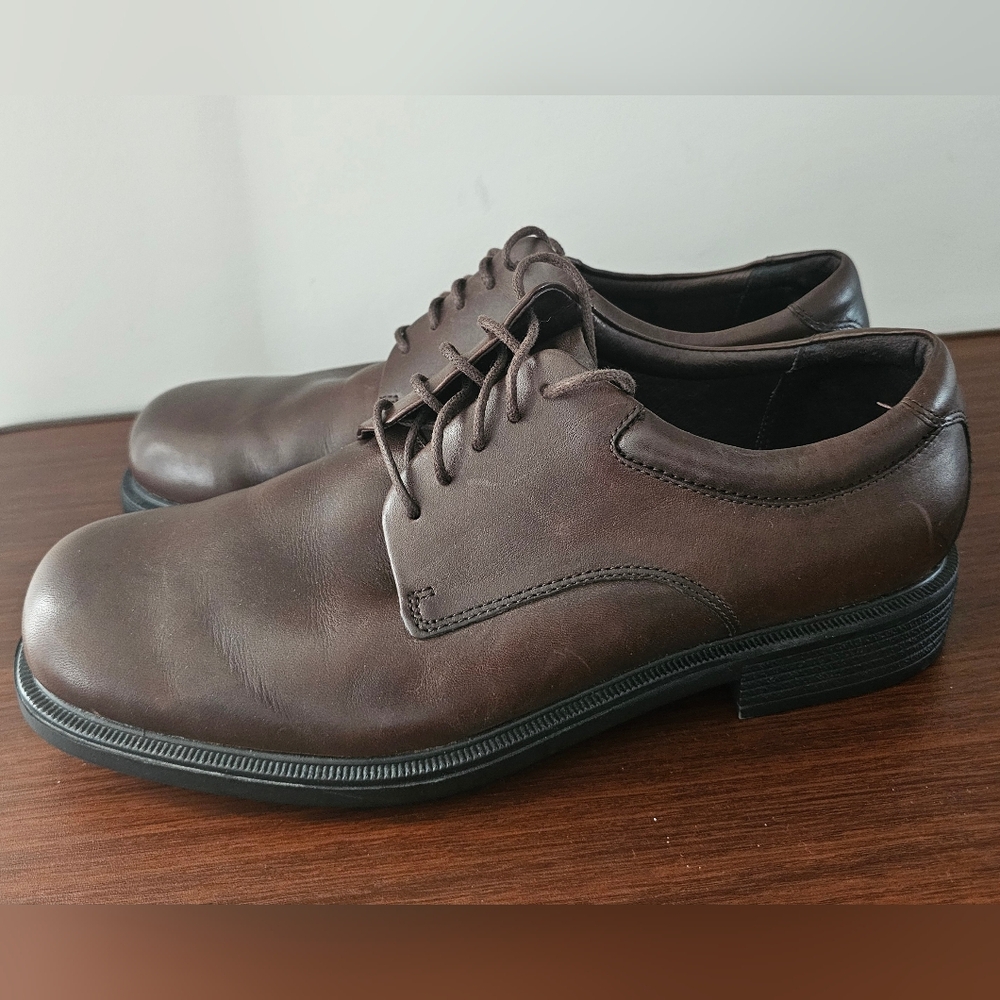 NWOB ROCKPORT Mens Brown Leather Lace Up Oxford, Derby Shoes